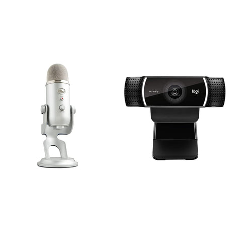 Logitech for Creators Blue Yeti USB Microphone for Gaming, Streaming, Podcasting, Twitch, YouTube, Discord, Recording for PC and Mac, 4 Polar Patterns, Studio Quality Sound, Plug & Play-Blackout