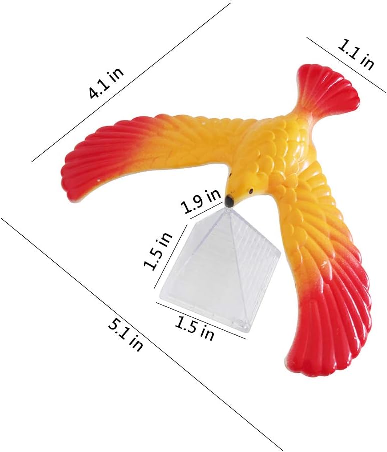 5 PCS Balance Bird Gravity Bird with Pyramid Combination Set Children Physical Science Adults Office Desktop Novelty Eagle Trick Party for Kids Decompression Gift