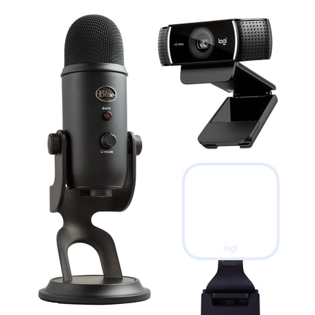 Logitech for Creators Blue Yeti USB Microphone for Gaming, Streaming, Podcasting, Twitch, YouTube, Discord, Recording for PC and Mac, 4 Polar Patterns, Studio Quality Sound, Plug & Play-Blackout