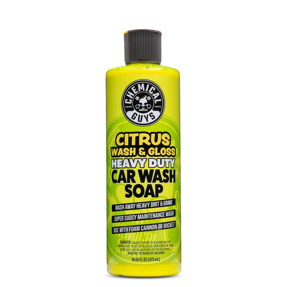 Chemical Guys CWS_301 Citrus Wash & Gloss Foaming Car Wash Soap (Works with Foam Cannons/ Guns or Bucket Washes) Safe for Cars, Trucks, Motorcycles, RVs & More, 128 fl oz (1 Gallon) Citrus Scent