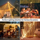 HAMLITE Camping Light String, 3 in 1 Camping Light Rechargeable(29.5Ft), RGB Portable Outdoor String Lights, Durable Tent Fairy Lights, USB Camp Lights for Camper, Christmas Decor, Multi-Modes