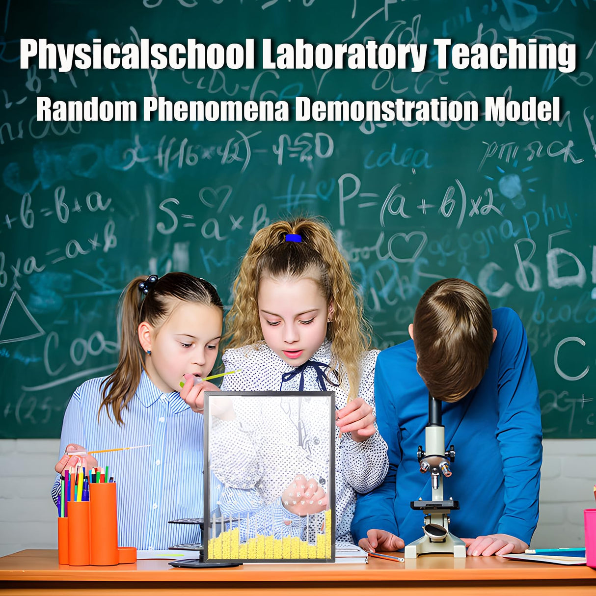 Galton Board, Galton Board Desk Toy, Dalton Board, Experimental Model for Demonstration of Random Phenomen, Physicalschool Laboratory Teaching Demonstration Random Distribution (Blue)